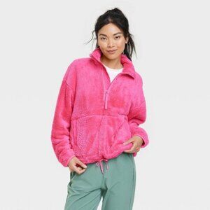 Women's High Pile Fleece 1/2 Zip Pull Over All in Motion™ Vibrant Pink